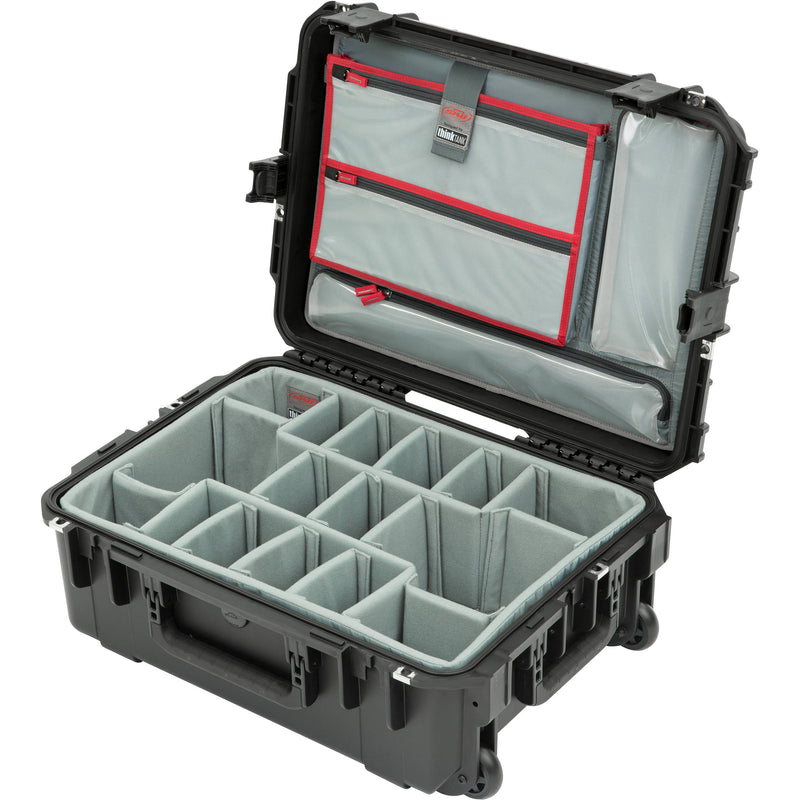 SKB iSeries 2215-8 Waterproof Utility Case with Wheels, Think Tank Photo Dividers, and Lid Organizer (Black)