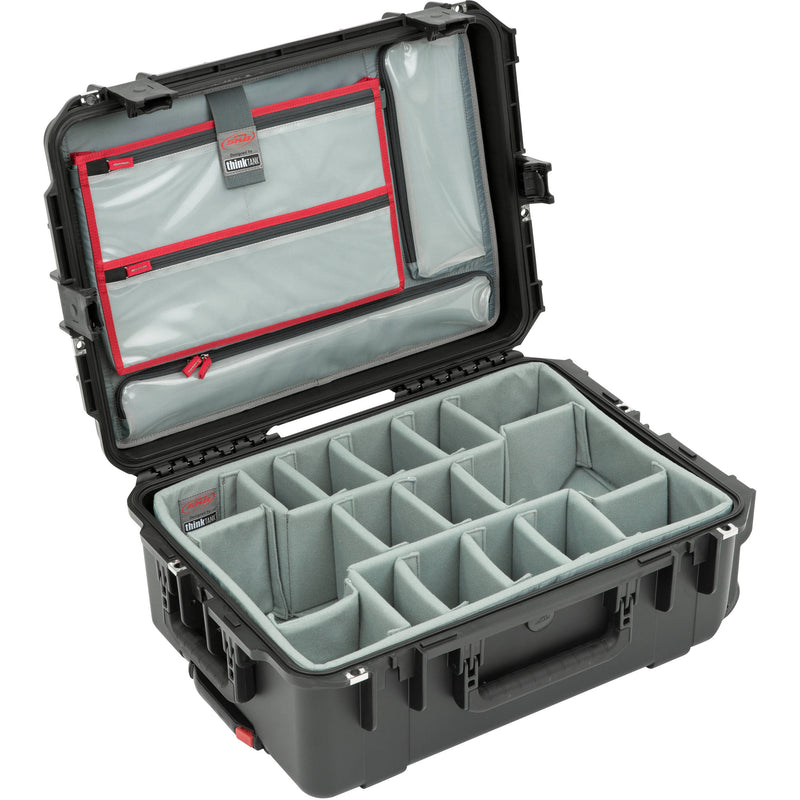 SKB iSeries 2215-8 Waterproof Utility Case with Wheels, Think Tank Photo Dividers, and Lid Organizer (Black)