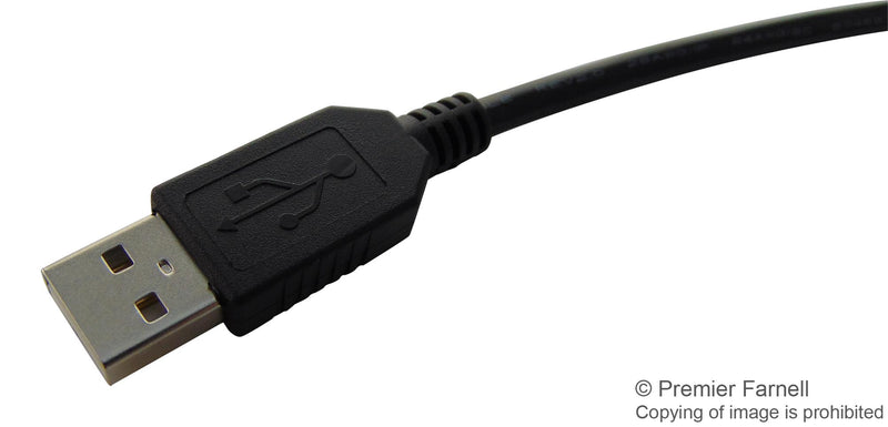 L-COM CAUBLKAB-1M USB Cable, USB Type A Plug, USB Type B Plug, 1 m, 3.3 ft, USB 2.0, Black