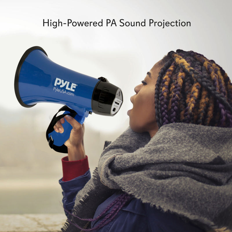 Pyle Pro PMP21BL 20W Megaphone with Siren (Blue)