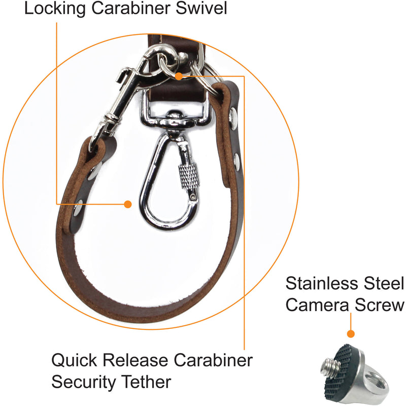 RL Handcrafts Clydesdale Lite Dual Leather Camera Harness (Medium, Coffee)