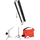 Genaray Key and Fill Lighting 36" Soft Strip 2-Light Standard Kit with Light Stands