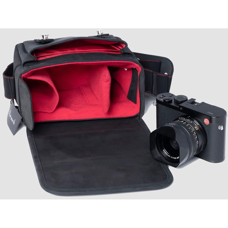 Oberwerth The Q Bag for Leica Q1 or Q2 Camera (Black with Red L Interior)