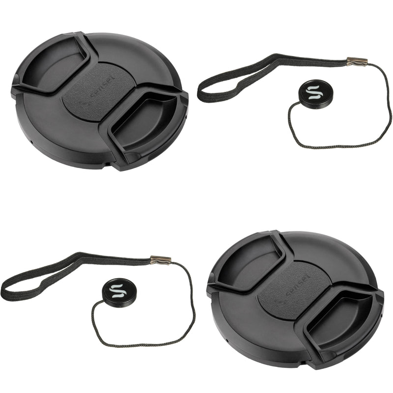 Sensei 52mm Center Pinch Snap-On Lens Cap and Cap Keeper Lens Cap Holder Kit (2-Pack)