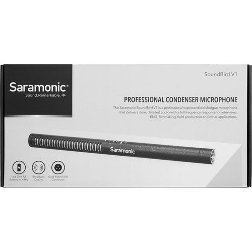 Saramonic Supercardioid Shotgun Mic:High-Pass Filter,-10Db Pad,Shock Mount,Windscreen,XLR Out Cable