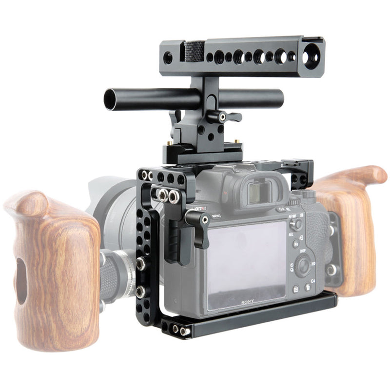 Niceyrig Camera Cage Kit with NATO Handle, HDMI Cable Lock NATO Rail, ARRI Rosette, and 15mm rod