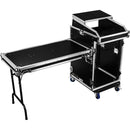 Odyssey Innovative Designs Deluxe Pro Combo Rack with Two Side Tables and Casters (14 RU over 16 RU)