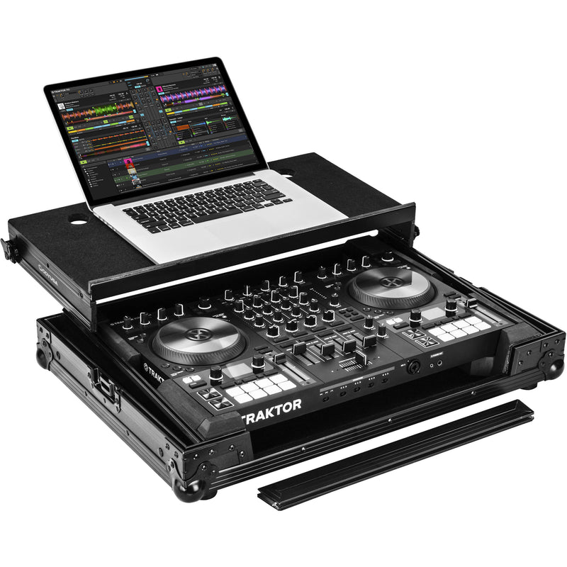 Odyssey Innovative Designs Flight-Zone Native Instruments Traktor Kontrol S4 MK3 Flight Case with Glide Platform (Silver/Black)