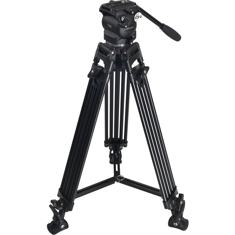 SEEDER T40 Fluid Head with Two-Stage Aluminum Tripod System with Mid-Level Spreader