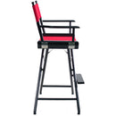 Filmcraft Pro Series Tall Director's Chair (30", Black Frame, Red Canvas)