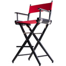 Filmcraft Pro Series Tall Director's Chair (30", Black Frame, Red Canvas)