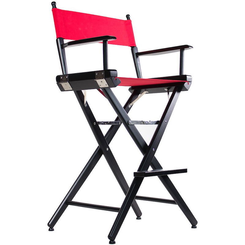 Filmcraft Pro Series Tall Director's Chair (30", Black Frame, Red Canvas)