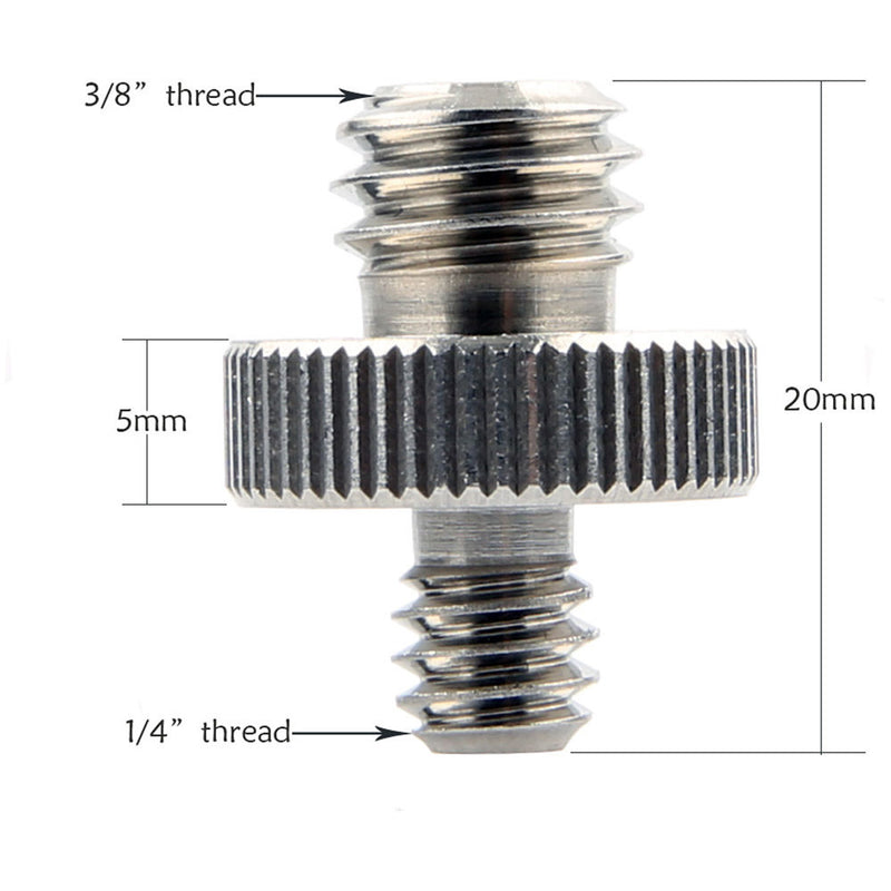 Niceyrig 1/4"-20 Male to 3/8"-16 Male Screw Adapter (5-Pack)