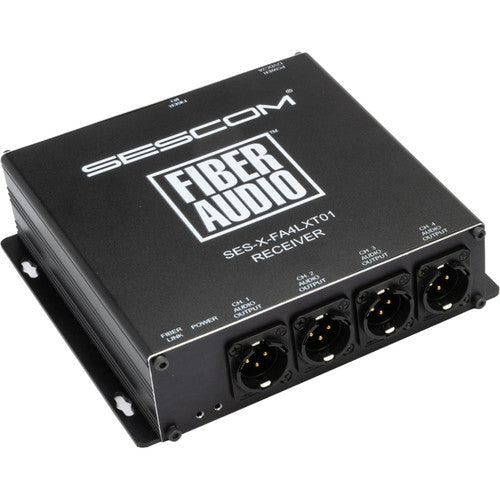 Sescom SES-X-FA4LXT01 4-Channel XLR Line-Level Audio-over-Fiber Extender Kit