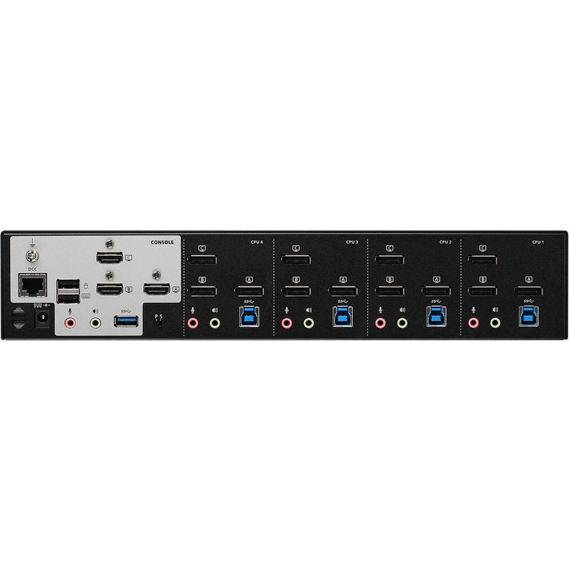 IOGEAR 4-Port 4K Triple View DisplayPort KVMP Switch with USB 3.0 Hub