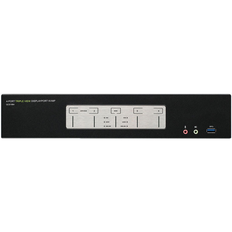 IOGEAR 4-Port 4K Triple View DisplayPort KVMP Switch with USB 3.0 Hub