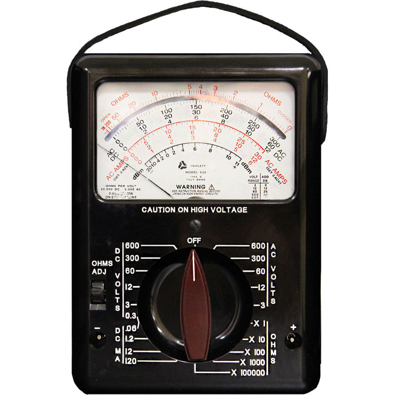 Triplett 3030 Model 630 Analog Volt-Ohm Meter with 25 Ranges