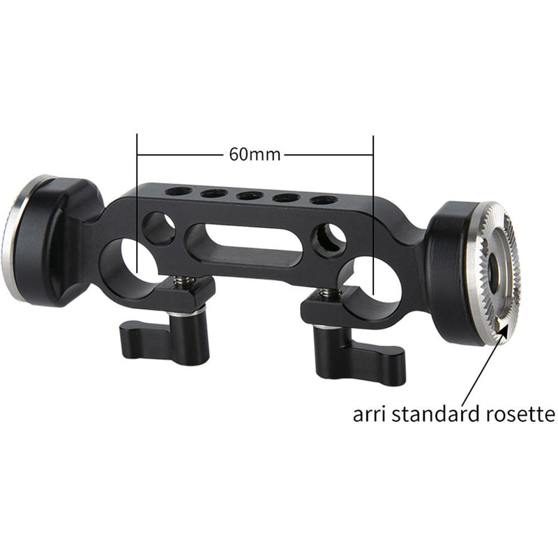 Niceyrig 15mm Dual Rod Clamp with Rosette for Arri Standard (M6 Thread, 31.8mm)