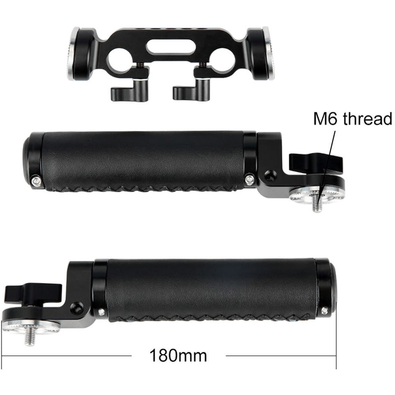 Niceyrig Rosette Leather Handle Grip (M6 Thread Diameter 31.8mm) Applicable 15mm Shoulder Pad Support System