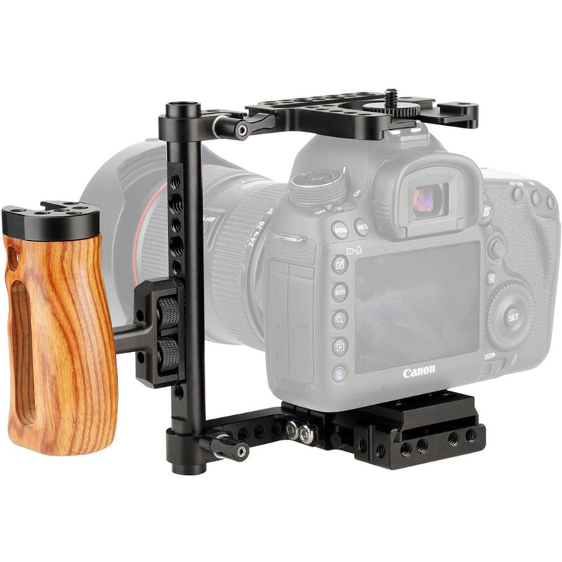 Niceyrig Camera Half-Cage Kit with Wooden Side Handle for Canon/Nikon/Panasonic