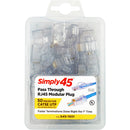 Simply45 Cat 5e UTP Unshielded RJ45 Pass-Through Modular Plug (50-Pack)