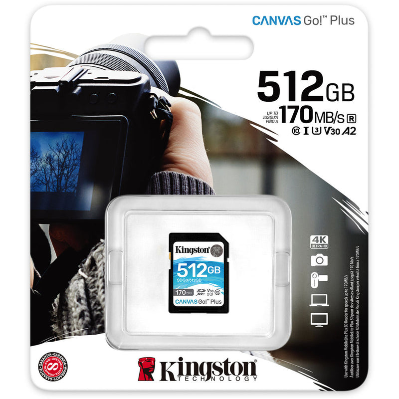 Kingston 512GB Canvas Go! Plus UHS-I SDXC Memory Card