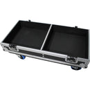 ProX Flight Case with 4 Caster Wheels for Two 15" RCF HDM 45-A / HD 35-A / HD 15-A Speakers (Silver on Black)