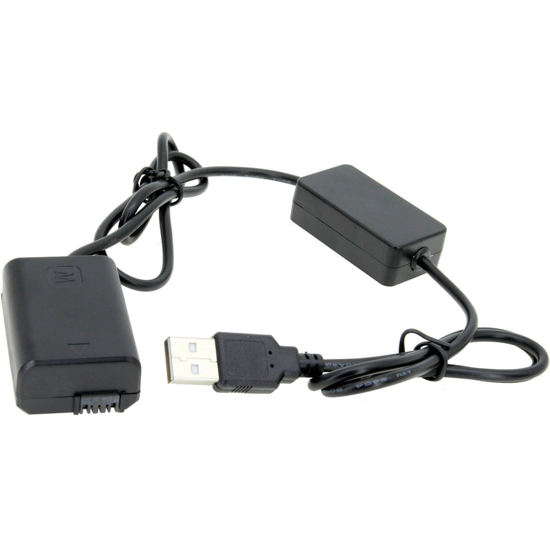 GyroVu USB to Sony NP-FW50 Dummy Battery Intelligent Cable with 3.1A Power Supply (40")