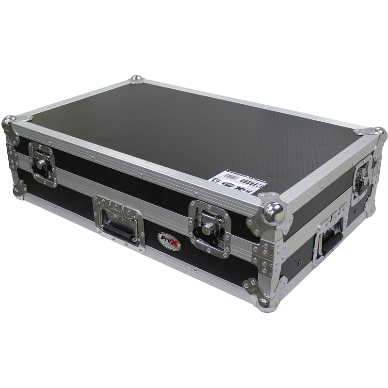 ProX Flight Case with Shelf and Wheels for Pioneer XDJ-XZ System (Silver on Black)