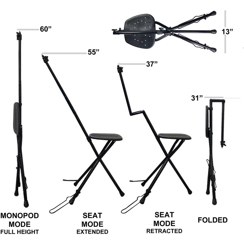 Vidpro SP-12 Seatpod Portable Folding Camera Mount With Integrated Chair