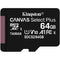 Kingston 64GB Canvas Select Plus UHS-I microSDXC Memory Card with SD Adapter