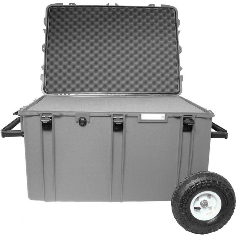 Porta Brace Trunk-Style Hard Case with Off-Road Wheels with Foam (Platinum)