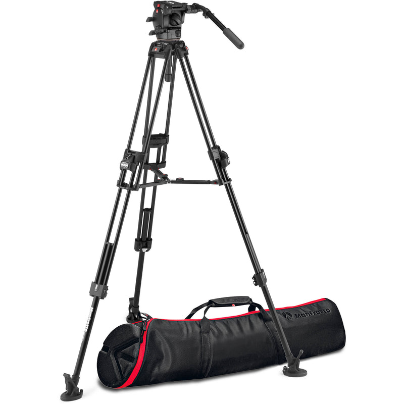 Manfrotto 612 Nitrotech Fluid Head with 645 FAST Twin Carbon Fiber Tripod System and Bag