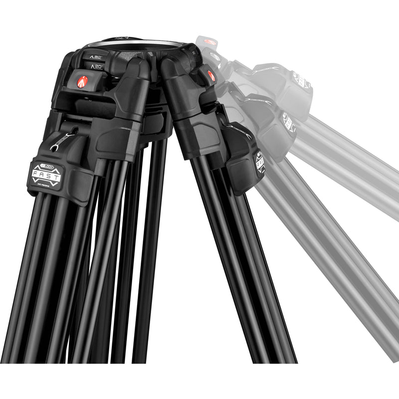 Manfrotto 608 Nitrotech Fluid Head with 645 FAST Twin Aluminum Tripod System and Bag