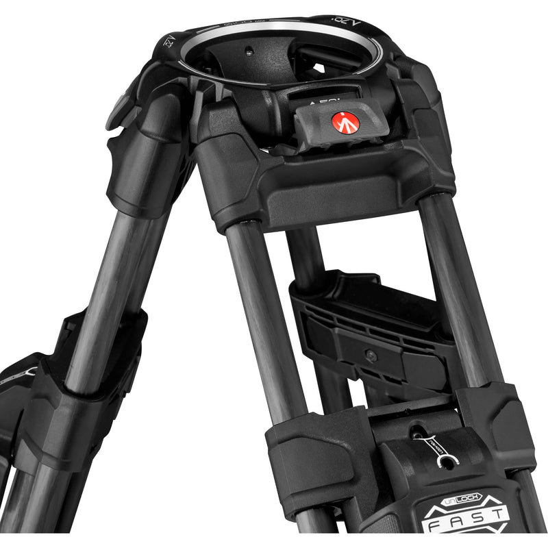 Manfrotto 608 Nitrotech Fluid Head with 645 FAST Twin Carbon Fiber Tripod System and Bag