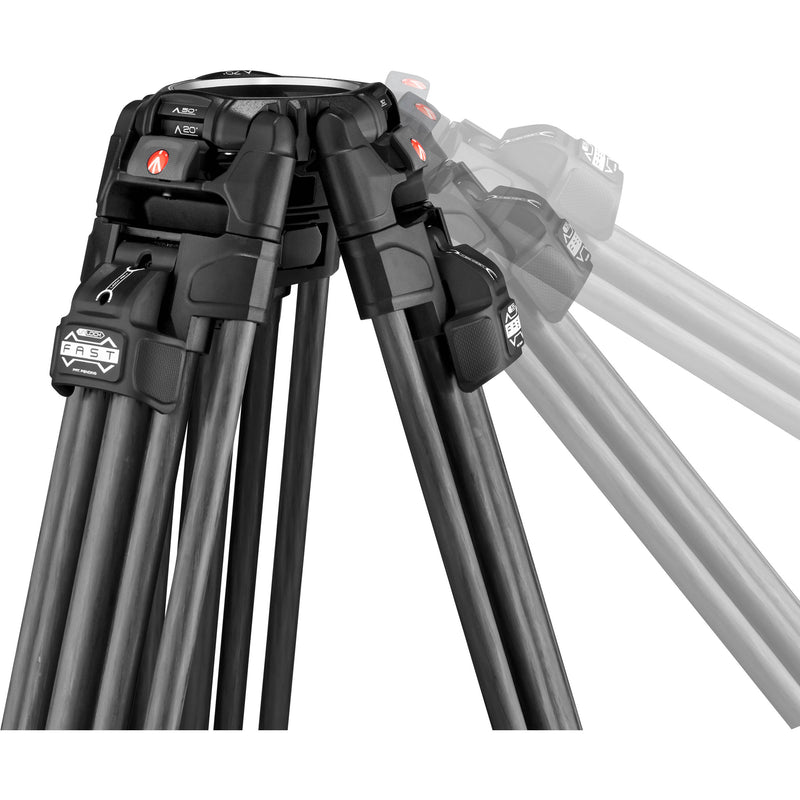 Manfrotto 612 Nitrotech Fluid Head with 645 FAST Twin Carbon Fiber Tripod System and Bag