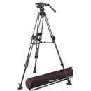 Manfrotto 608 Nitrotech Fluid Head with 645 FAST Twin Carbon Fiber Tripod System and Bag