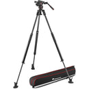 Manfrotto 612 Nitrotech Fluid Head with 645 FAST Twin Carbon Fiber Tripod System and Bag