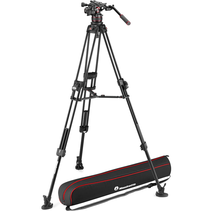 Manfrotto 612 Nitrotech Fluid Head with 645 FAST Twin Carbon Fiber Tripod System and Bag