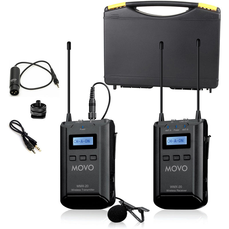 Movo Photo WMX-20-DUO 2-Person Camera-Mount Wireless Lavalier Microphone System (UHF: 556.71 to 595.66 MHz)