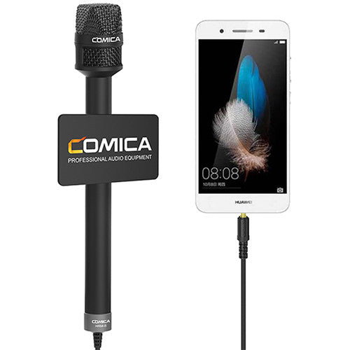 Comica Audio HRM-S Cardioid Handheld Reporter Microphone with Cable for Smartphones (11.5' Cable)