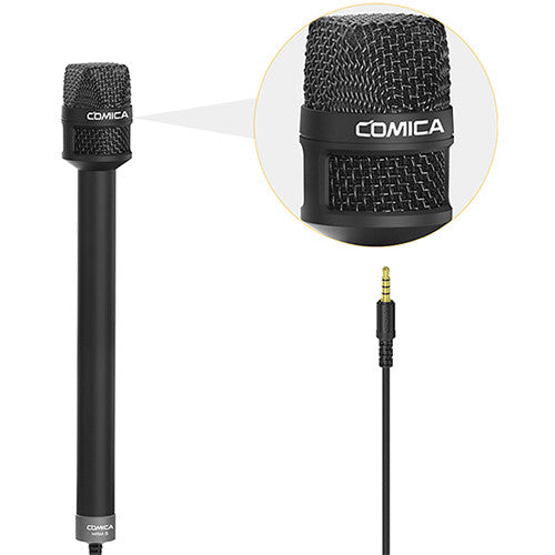 Comica Audio HRM-S Cardioid Handheld Reporter Microphone with Cable for Smartphones (11.5' Cable)