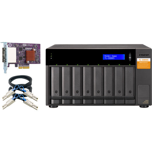 QNAP 8-Bay Desktop Sata Jbod Expansion Unit With A Qxp-800Es-A1164 Pcie Sata Host Card And Cables.