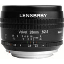 Lensbaby Velvet 28mm f/2.5 Lens for FUJIFILM X (Black)