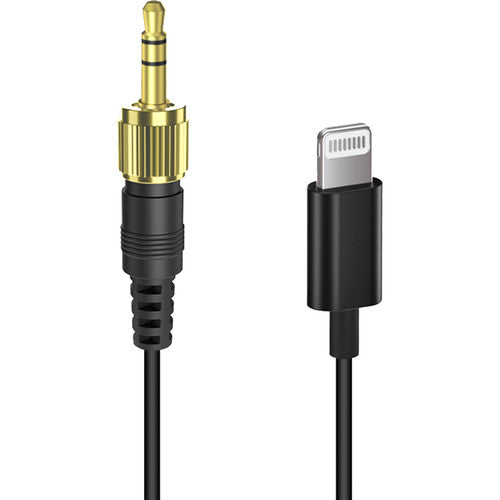 Comica Audio Locking 3.5mm TRS Male to Lightning Adapter Cable for Wireless Receiver to iPhone (18")