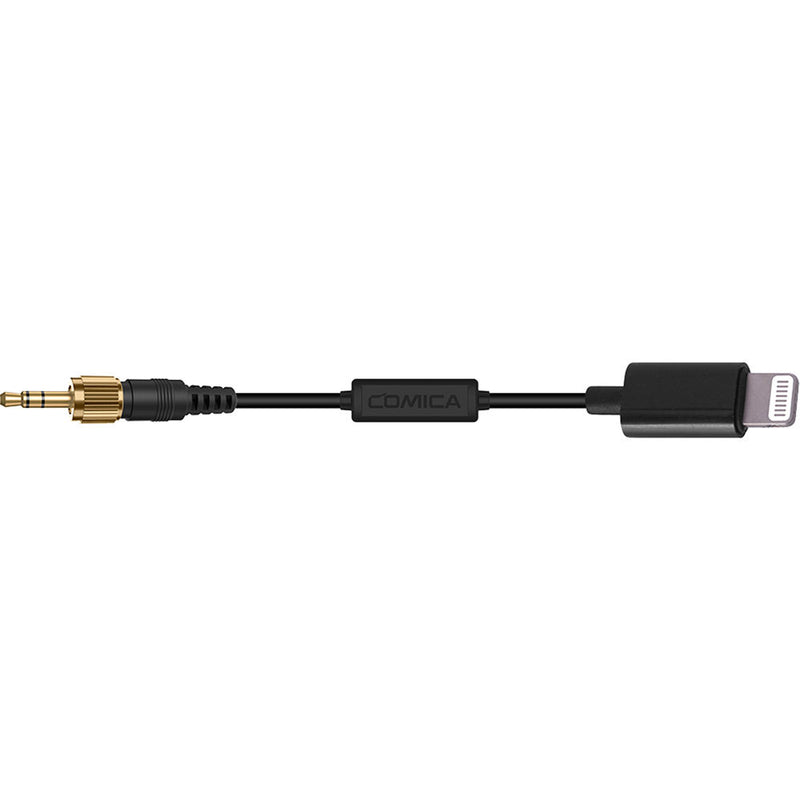 Comica Audio Locking 3.5mm TRS Male to Lightning Adapter Cable for Wireless Receiver to iPhone (18")