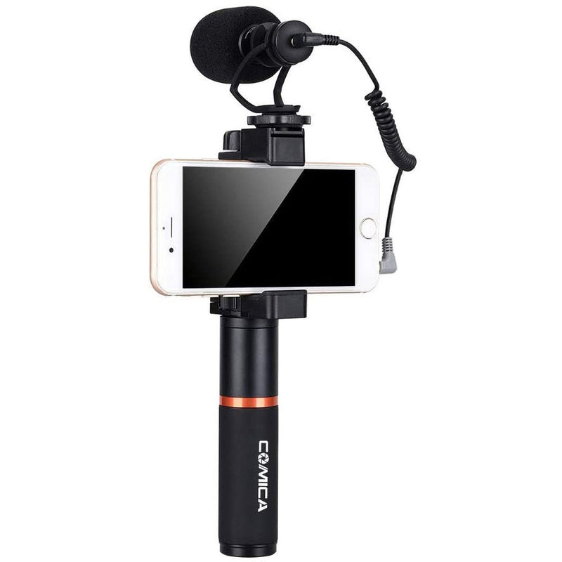 Comica Audio CVM-VM10-K3 Camera-Mount Shotgun Microphone with Grip Handle and Bluetooth Controller for Smartphones