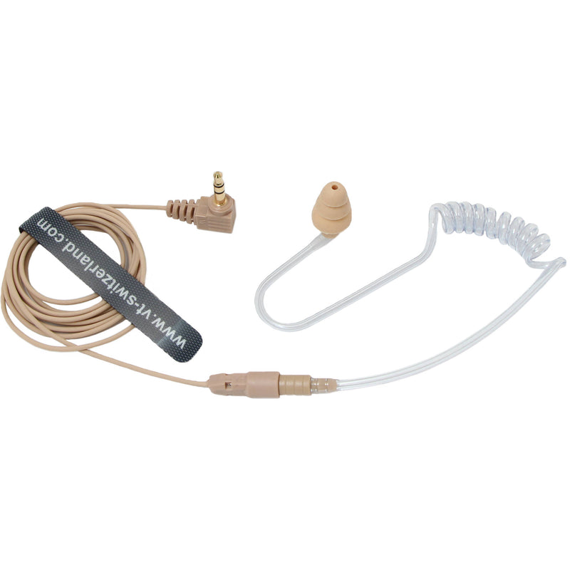 Voice Technologies VT600D Earphone, Removable Coiled Tube/Straight Cable - 3.5mm T/R/S Connector (Beige)