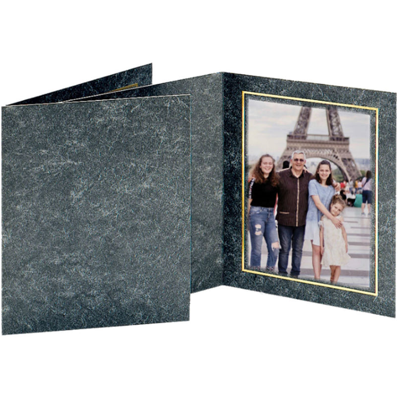 Tap Avanti Folder (5 x 7", Black Marble/Gold, 25-Pack)