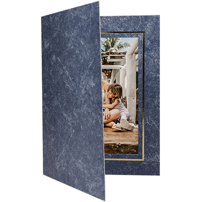 Tap 25-Pack of 5 x 7" Capri Folders (Blue Marble/Gold)